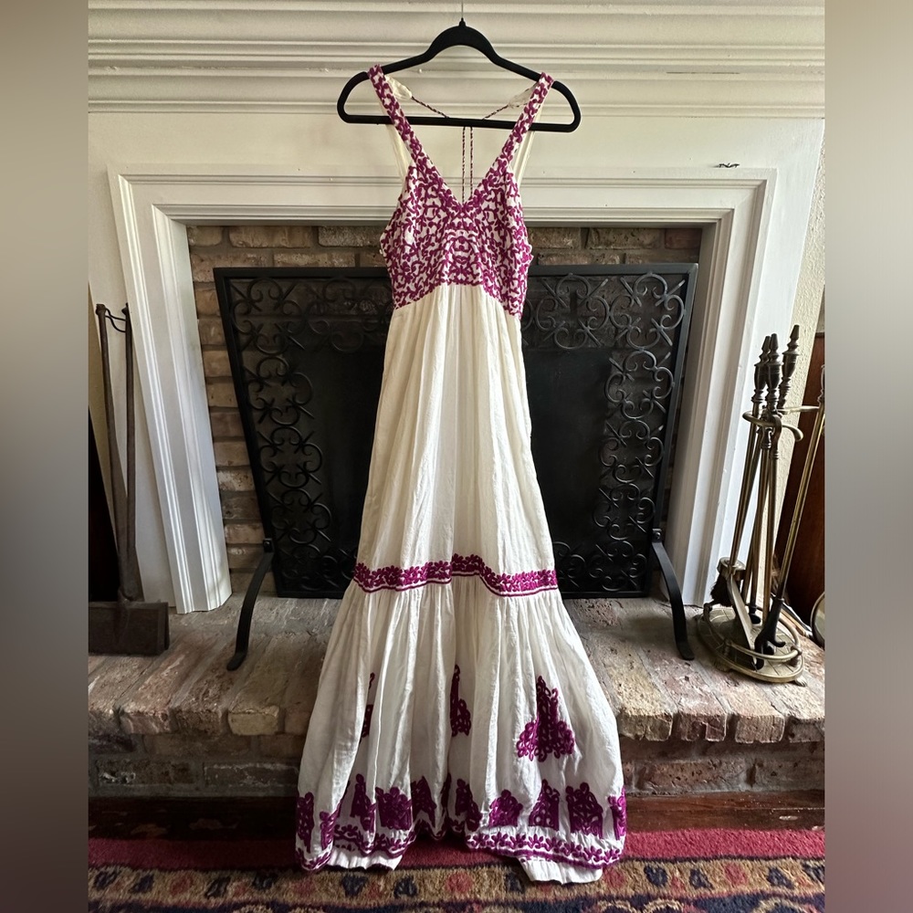 Anthropologie Embroidered Maxi Dress